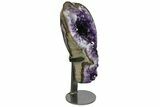 Amethyst Geode Section With Metal Stand - Uruguay #152190-2